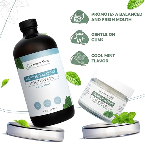 Tooth Remineralization Bundle, Hydroxyapatite Tooth Powder & Mouthwash