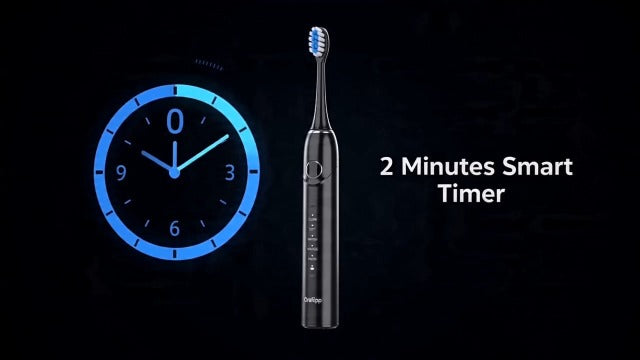 Sonic Electric Toothbrush - 40,000 VPM Power Toothbrush with 5 Modes, Smart Timer & Mode Memory, IPX7 Waterproof, 30 Days Battery Life with Inductive Charger, 8 Brush Head (Black) Black