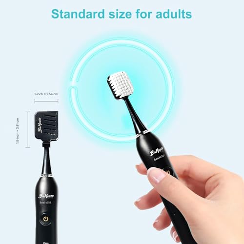 Big Mouth Sonic Toothbrush Refill Brush Heads – Compatible Toothbrush Heads for Electric Toothbrush Replacement Heads Black 1 Count (Pack of 2)