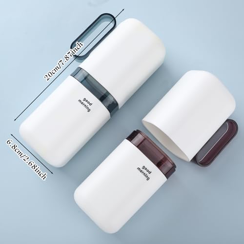 Ziliny 4 Pcs Travel Toothbrush Holder with Cups Toothbrush Toothpaste Case