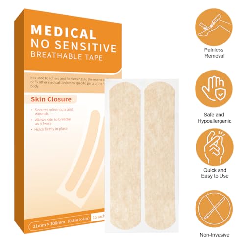 Skin Wound Closure Strips Breathable Sterilie Wounds Closure Bandage 30 Plasters 21x100mm Stitch Free Laceration Repair Tape