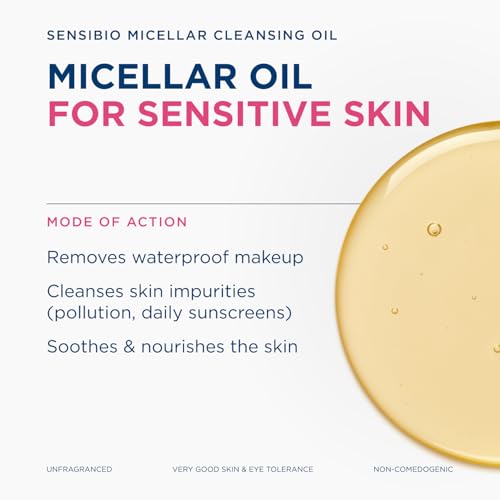 Bioderma Sensibio Micellar Cleansing Oil, 1st Ecobiological Micellar Formula Gentle Face Cleanser That Deeply Cleanses 4.98 Fl Oz (Pack of 1)