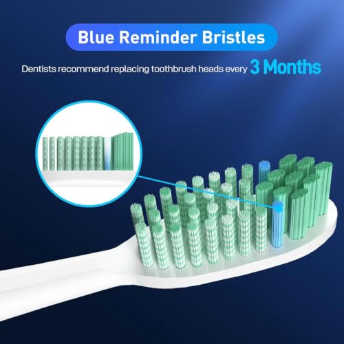 Toothbrush Replacement Whitening Heads Compatible with TAO Clean Sonic Electric Toothbrush - Brush Heads Refills, White