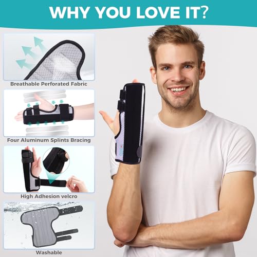 ENLUNTRA Trigger Finger Splint,Hand Brace with Finger Support,Right or Left Adjustable Hand Brace - Straightening for Trigger Finger, Injury, Fracture(BLACK) black