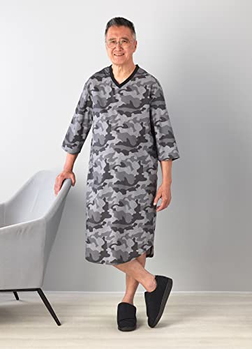 Silverts Men's Adaptive Open Back Hospital Gown, Assisted Dressing Apparel 3X-Large Classy Camo