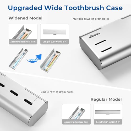 Extra Soft Toothbrush, and Wider Aluminum Toothbrush Case
