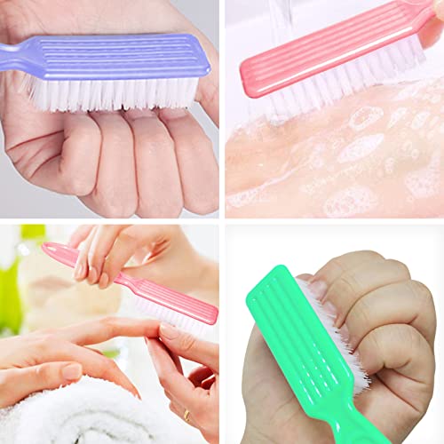 HOFASON 6 Pack Nail Brush for Cleaning Fingernails, Nail Brush Handle Grip Brush for Nail and Toenail Foot, Nail Dust Brush Manicure Pedicure Tools Scrubbing Brush Women Men Home Salon (Macaron) Macaron