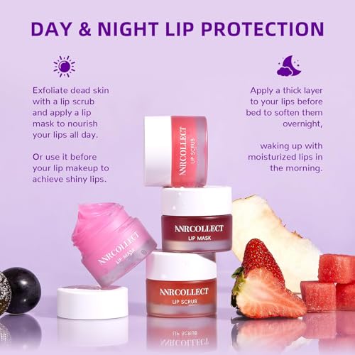 ANRCOLLECT 4-Pack Lip Scrub & Lip Mask Set