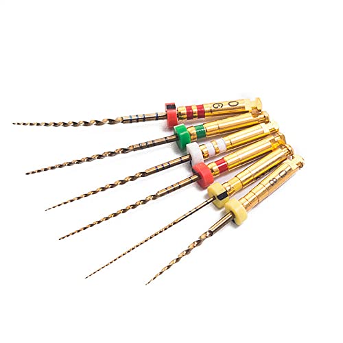 SNAWOP Dental Endodontic Niti Rotary Files 6PCS X3-Pro Glod Taper Endo Root Canal Treatment File (31MM Assorted) 31MM Assorted