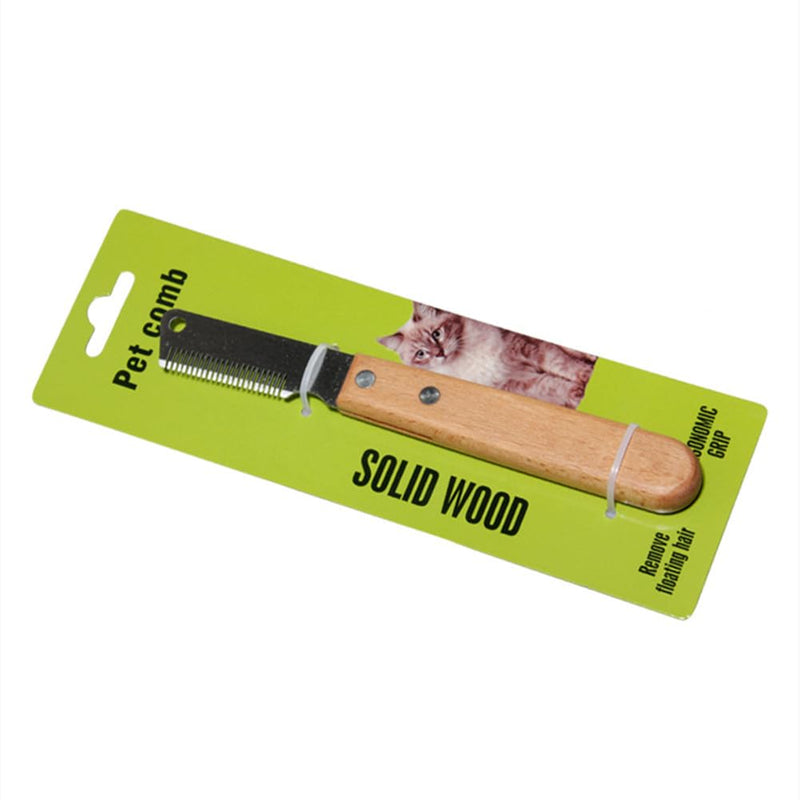 Pet Grooming Tool: Multifunction Remove Floating Hair Comb with Wood Handle for Cats and Dogs - BeesActive Australia