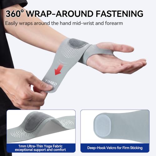 Ultra-Thin Wrist Brace Support for Carpal Tunnel, Grey