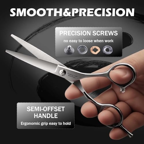 Hair Cutting Scissors Kit Professional, 6” Japanese 440C Shears Sliver-5pcs
