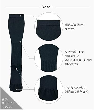 Pour Lemaman Compression Socks, Firm and Strong Pressure, Set of 3, Cotton Blend Type, Compression High Socks, Strong, Made in Japan, Graduated Compression - BeesActive Australia