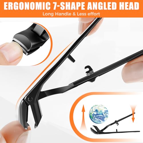 Toenail Clippers for Seniors Thick Toenails, 2026 Large Angled Nail Clippers for Men Thick Nails with Catcher, Heavy Duty Nail Cutter Long Handle Sharp Fingernail Clipper Gifts for Men Women Adults Black Angled Head Nail Clippers