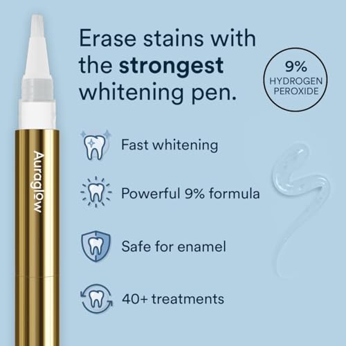 Auraglow Teeth Whitening Kit & Extra Strength Whitening Pen