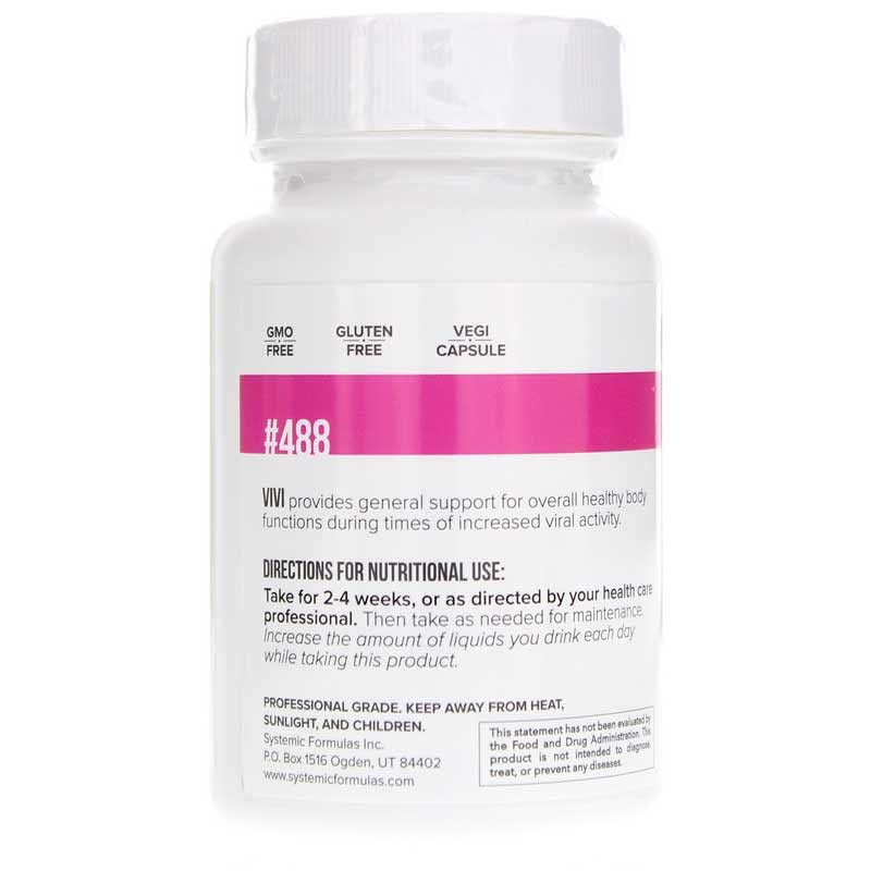 Systemic Formulas Bio Challenge #488 VIVI Virox - 30 Capsules. Powerful Immune Support Blend with PAU D’Arco, Leptotaenia Oil (Lomatium dissectum), Bitter Almond Oil, Jojoba Oil and Vitamin E.