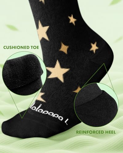 Bamboo Viscose Compression Socks for Women Men Moon and Stars Small-Medium