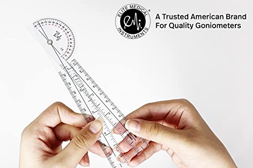 Scrubsmart Economy, Lightweight Plastic 6-3/4" Pocket Goniometer 180 Degrees EGM-425 (Pack of 2) 1 Count (Pack of 2)