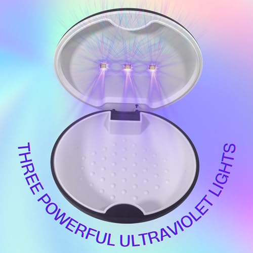 UVC Retainer Case, TARE Case, Compatible with Invisalign, Mouth Guard Case, Dental Braces Case Slim Battery Powered, Aligner (Black) Black