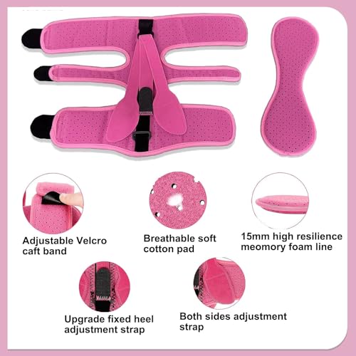 Plantar Fasciitis Night Splint-Adjustable Planter Facetious Relief Brace,Plantar Fasciitis Relief Women Men Straps,Support Relief Foot Drop Achilles Tendonitis(Pink-1PC)