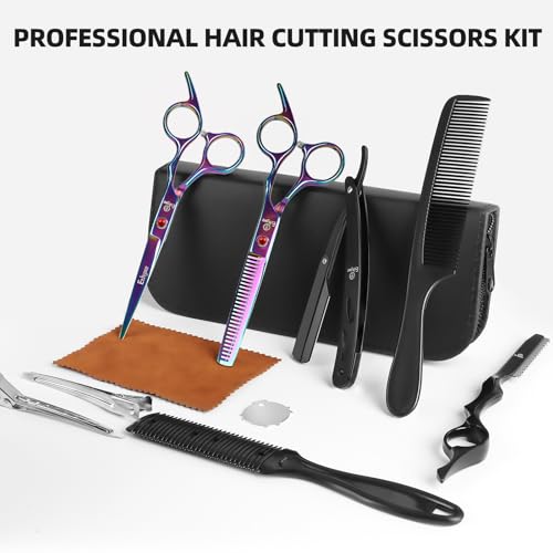 Hair Cutting Scissors Professional Set, Hairdressing Shears Rainbow