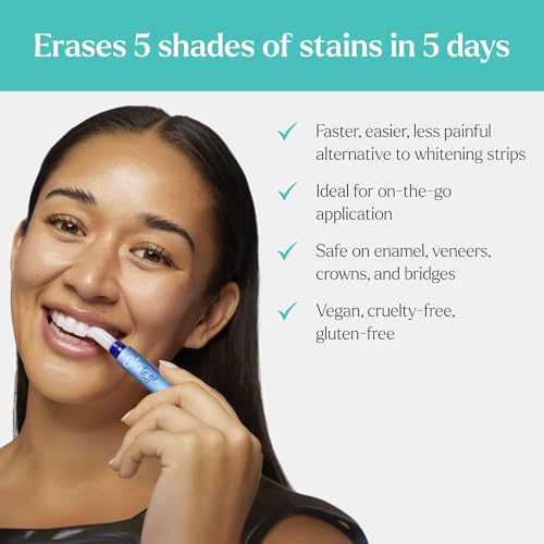 GLO Science Teeth Whitening Gel Pen – Travel-Friendly Treatment for Stain Removal with Hydrogen Peroxide – Safe for Sensitive Teeth, Easy to Use, Effective & Dentist Invented – 1 Pk, Cinnamint Flavor