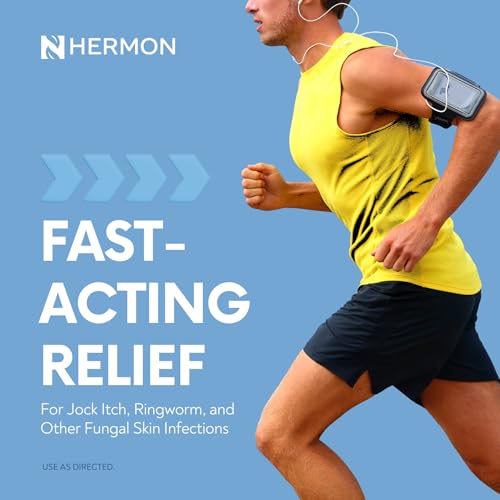 Hermon Jock Itch Antifungal Cream, Ringworm Treatment for Humans, Ringworm Cream for Humans, Foot & Body Balm, Provides Soothing Relief-1.05oz Jock itch Cream 1oz