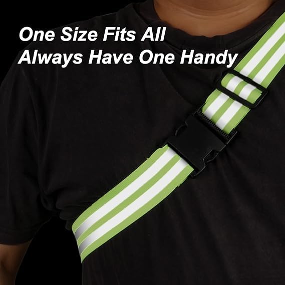 Little World Reflective Belt, Reflective Running Gear Elastic Reflective Sash Green, Orange 10