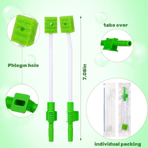 FoldTier 50 Pcs Disposable Oral Care Single Use Suction Swab Sponge Mouth Oral Swabs for Elderly Teeth Cleaning Individually Packed