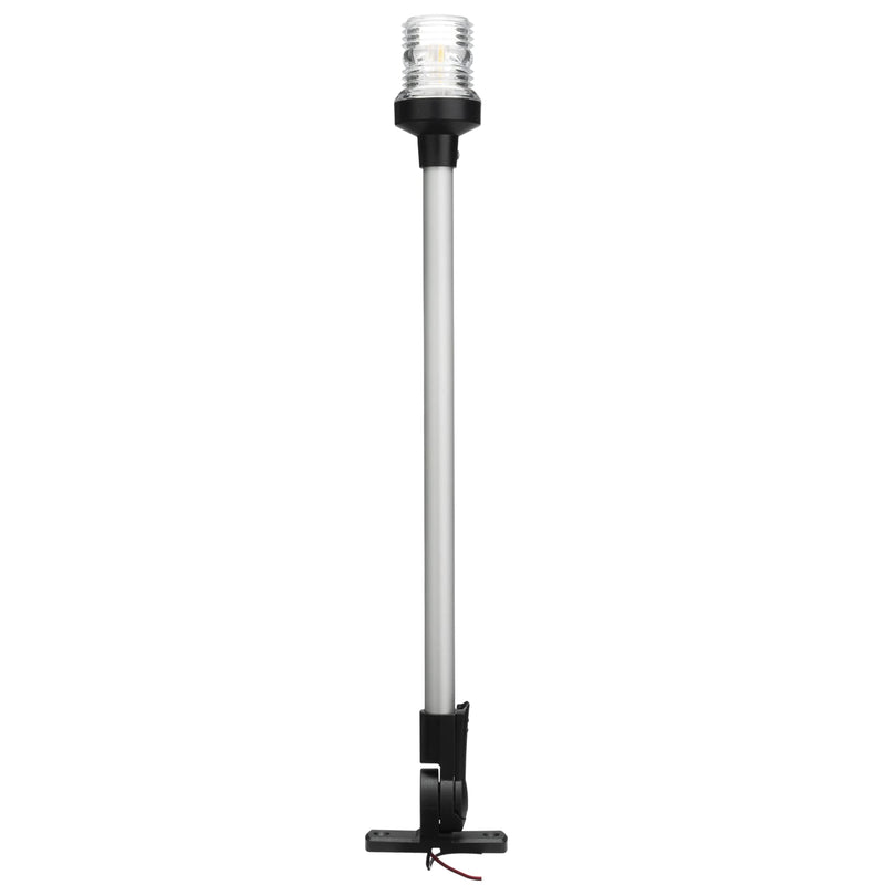 Young Marine 20 inch 3 Nautical Mile White LED Fold Down Boat Stern Light Anchor Light for T-TOP Pontoon and Fishing Boat Navigation Anchor Lights All Round 360° White LED 12-24V (20"-2.5W)