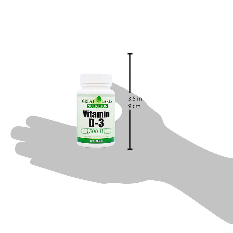 Vitamin D3, Vegan Vitamin D Supplement for Men & Women, 1500IU, 100 Easy Swallow Pills 1