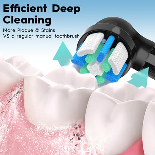 10PCS Replacement Heads Compatible with Oral B iO 3 4 5 6 7 8 9 10 Series Electric Toothbrush,Toothbrush Heads Compatible with Braun Oral B iO Replacement Heads with Medium Bristles,Black Black 10 Count (Pack of 1)