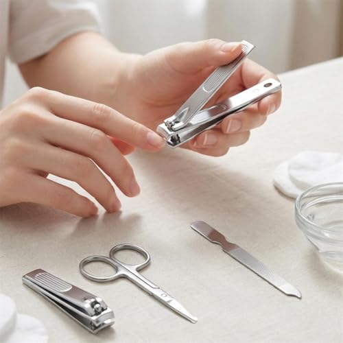 Nail Clippers 6 in 1 Manicure Set - Professional Nail Kit Gifts for Men Women, Fingernail & Toenail Clippers Kit with Leather Case Travel Essentials Ideas for Christmas Mother Father Valentine's Day