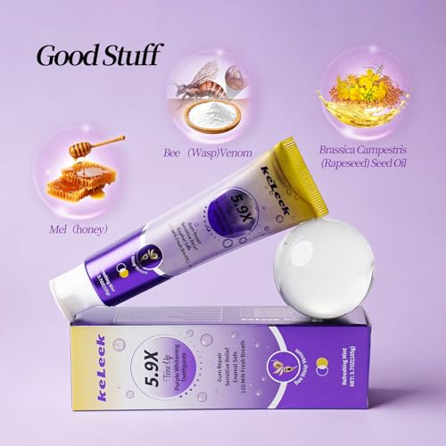 3PCS Purple Whitening Toothpaste -Tone-Up Formula,Stain Remover, Plaque Remover,Appropriate for Sensitive Teeth-150MIN Mint Bubble Mint 1.23 Ounce (Pack of 3)