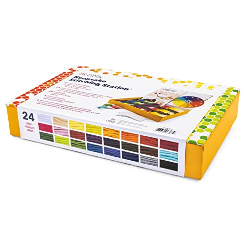 Coats & Clark Keepsake Stitching Box, Embroidery Thread & Cross Stitch Kit 8.75y Multicolor