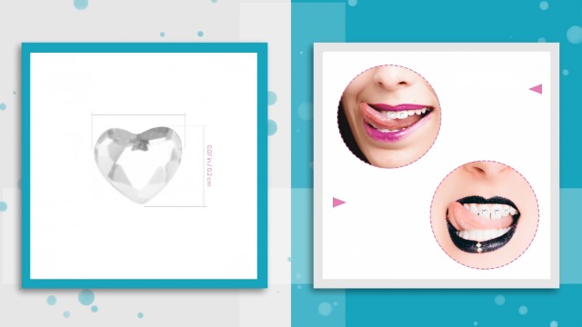 POPETPOP Heart-Shaped Teeth Gems 10Pcs Crystal Tooth Jewelry Removable DIY Teeth Decoration for Festive Occasions and Unique Smile Accessories