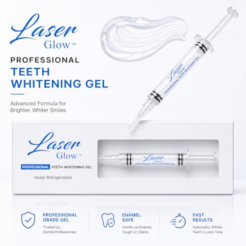 Professional Teeth Whitening Gel 35% Hydrogen Peroxide – LaserGlow Low-Sensitivity Enamel-Safe Formula | 1.2mL Precision Syringe | for Dentists, Medspas & Whitening Technicians