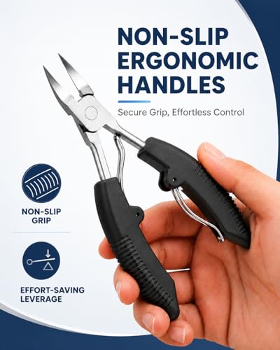 Ingrown Toenail Clippers for Thick Nails, 4-in-1 Professional Podiatrist Toe Nail Clippers Set for Seniors, Heavy Duty Nail Clippers with Ingrown Toenail Lifter & Nail File 4PCS Toenail Clippers Set