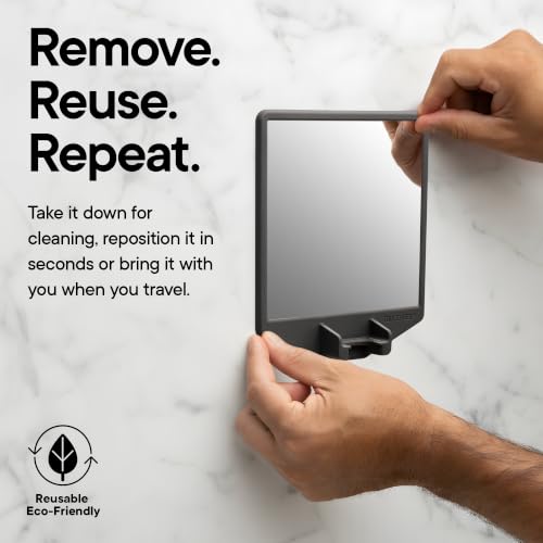 TOOLETRIES The Joseph Shower Mirror for Shaving and Razor Holder - Charcoal