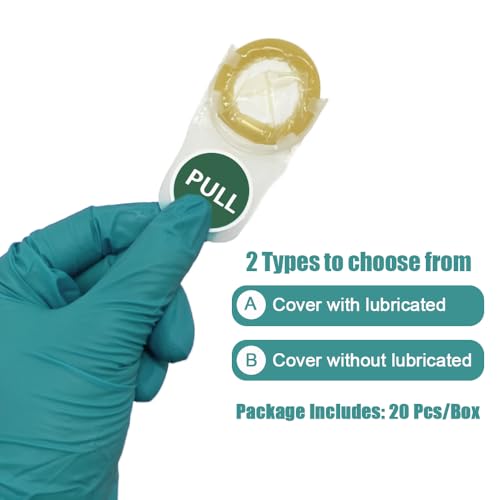 Ultrasound Probe Cover with Gel, 20 Pcs Transducer Sheath Covers, Pre-Lubricated Latex Probe Covers, Individual Packaging, Fits Linear & Sector Probes with lubricant