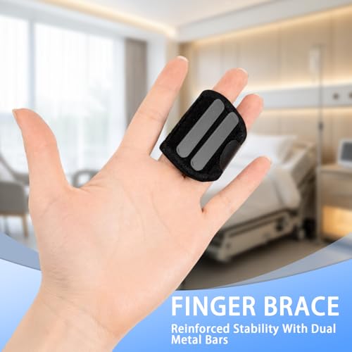 2 Pcs Trigger Finger Splint for Double Digits, Finger Brace Support Buddy Immobilizer for Middle, Index, Ring, Pinky, Joint Pain,Knuckle Brace for Arthritis, Tendonitis