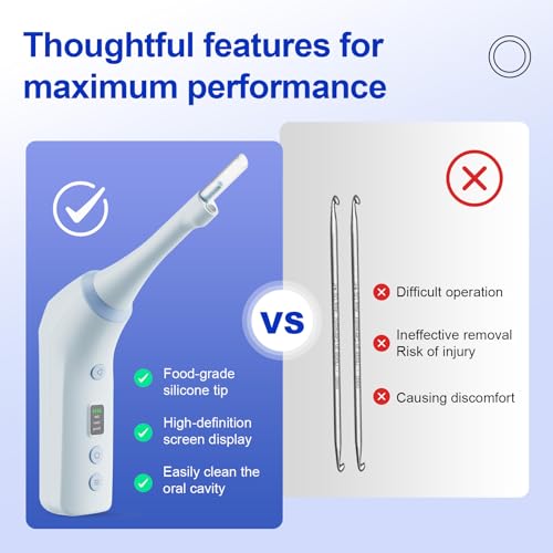 Electronic Tonsil Stone Remover with Camera, Tonsil Stone Removal Kit, 3 Suction Levels, Tonsil Stone Vacuum, Oral Care for Mouth Health, USB Rechargeable(Blue)