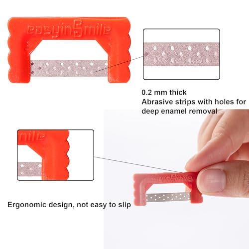 Dental IPR Strip System Orthodontic Adjacent Surface Unglazing Strip Aesthetic Repair System Strip Pack of 10 (Red) Red
