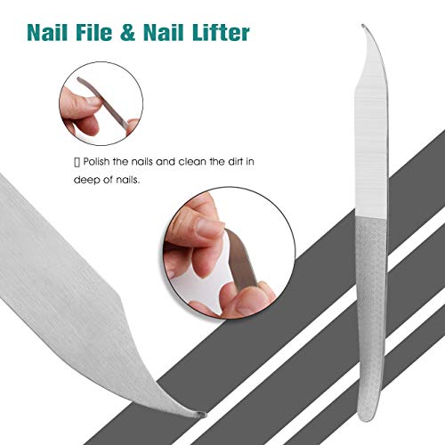 BEZOX Ingrown Toenail Removal Blades and Foot Callus Knife - 3 Different Blades Pedicure Knives with Toenail Lifter and Thick Nail File - Blue