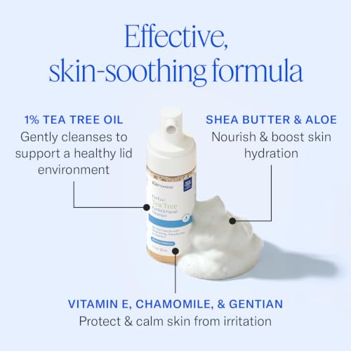 EYEECO Gentle Tea Tree Eyelid & Facial Cleanser, 1.6oz 1.7 Fl Oz (Pack of 1)