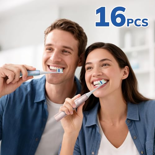 Replacement Toothbrush Heads for Philips Sonicare Replacement Heads, Electric Replacement Brush Head Compatible with Phillips Sonicare Electric Toothbrushes, 16 Pack Black&White 16p Black&white
