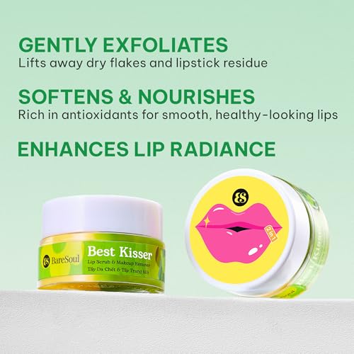 Best Kisser Lip Scrub & Makeup Remover 20g (0.71 Oz) - Organic Exfoliating Lip Scrub for Soft and Smooth Lips, Chapped Lips and Enhance Lip Care