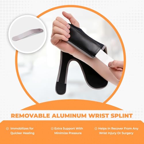 Carpal Tunnel Wrist Brace Both Hands 2 Pack - Adjustable & Breathable Wrist Support Brace for Carpal Tunnel, Tendonitis, Arthritis, Sprain & Fracture, Removable Aluminum Wrist Splint (1 Pair) One Pair
