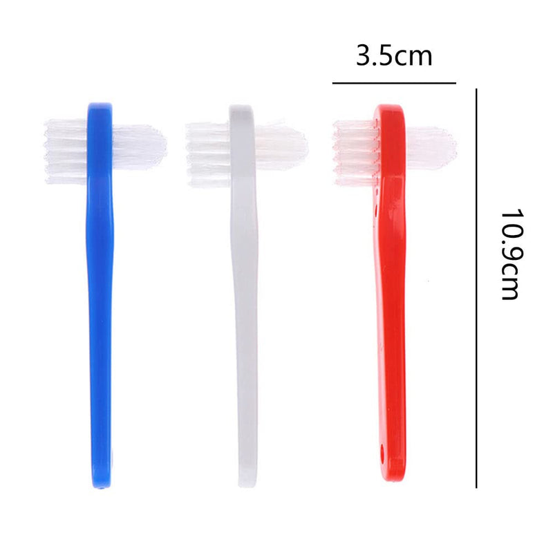 3Pcs Denture Brush Dual Head Toothbrushes Hard Denture Cleaning Brush Denture Toothbrush Cleaning Brush for Keeping Dentures Clean - BeesActive Australia