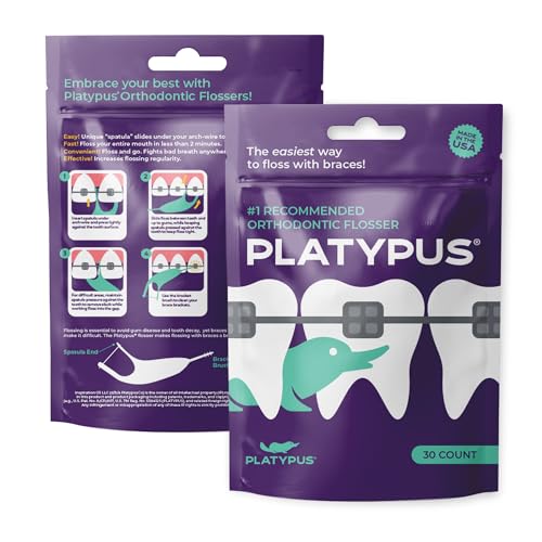Platypus Orthodontic Flossers for Braces, 30 Count (Pack of 6) Unflavored 30 Count (Pack of 6)